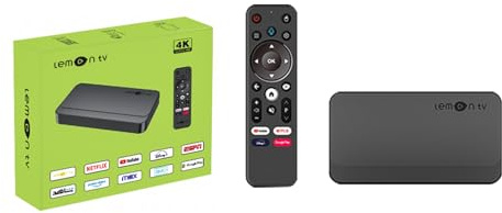 BOXPUT Lemon L1 Android TV Box 4K Ultra HD TV Box con Dual Band WLAN, TV Box con telecomando vocale, BT 5.4 | Smart TV Box con telecomando vocale