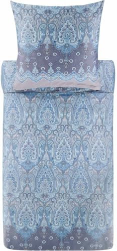 Bassetti ISOLABELLA Bettwäsche + 1 Kissenhülle aus 100% Baumwollsatin in der Farbe Azzurro C1, Maße: 155x220 + 1 K 80x80 cm - 9329920, Azurblau