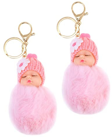 COLLBATH 2er Packung Plüsch-schlüsselanhänger Mit Pompom Flauschiger Taschenanhänger Bezaubernd Für Rucksack Und Gepäck