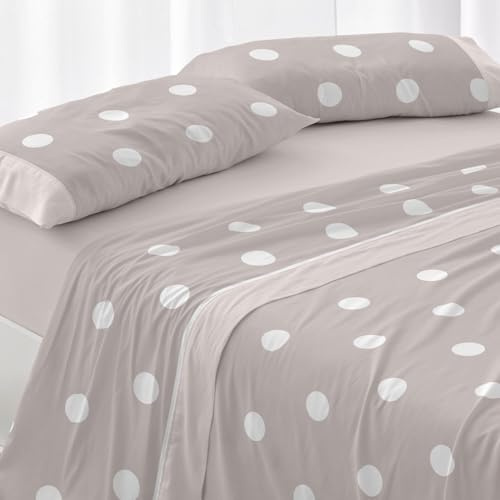 Burrito Blanco | Completo lenzuola in cotone | Letto da 105 cm. (+misure disponibili) | Design 627 | Color Sabbia (105 x 190/200 cm)