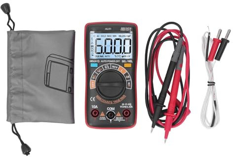 Multimeter Voltmeter, High Accuracy NCV LCD Display Portable NCV Voltage Temperature Tester for Car Battery HVAC Troubleshooting Temperature Probe, Continuity Check Capable