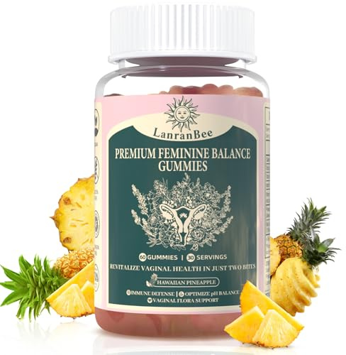 Premium Feminine Balance Gummies Vaginal Probiotic - for Women’s pH Balanced Health & Wellness - Immune Support - Vegan, Gluten-Free & Halal - Hawaiian Pineapple - 60 Gummies - 30 Servings (1)