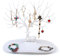 NHQZ Porte Bijoux, 2 en 1 Support Arbre Bijoux & Plateau à bijoux en plastique, Présentoir à bijoux pour Boucles d'Oreilles, Colliers, Bracelets, Montres et Bagues, Blanc, 1 pièce