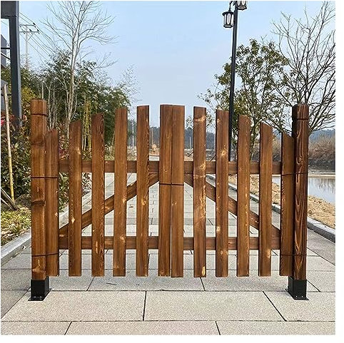 Cancello da giardino in legno per esterni, facile da installare e personalizzabile, autoportante, divisorio in legno e cancello per pergola, per cortile di casa, marrone, 115 x 90 cm