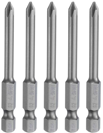 QUARKZMAN 5pcs Embout De Tournevis Cruciforme #1 Ph1 65mm Longueur | 1/4 Hex Shank, Acier S2 Magnétique de Grade Industriel Cruciforme pour Perceuse Électrique 0,177 (4,5mm) Tige