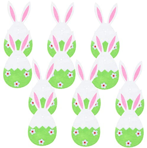 GRIRIW 12 Stück Osterhasen Bestecktaschen aus Langlebigem Material und Messerhüllen für Tischdekoration Utensilienhalter für Ostern und Partys
