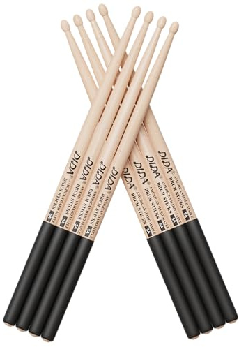 Drum Sticks for Drums, American Hard Maple Drumsticks, Drumsticks with ANTI-SLIP Handle, Drum Stick for Electronic Drums set, Sugar Maple Drum Sticks (4 Pairs, 5A American Hard Maple)