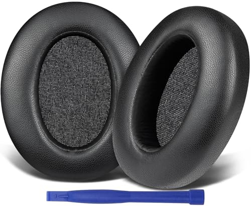 SOULWIT Cuscinetti Auricolari in Pelle d'Agnello Ricambio per Sony WH-XB910 XB910N Extra Bass Cancellazione Rumore Cuffie, Padiglioni con Schiuma Isolamento Rumore - Nero