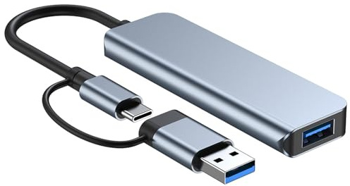 Adaptador multipuerto USB C USB 3.0 con lector de tarjetas para viajes de negocios, múltiples conexiones, uso doméstico, adaptador tipo C