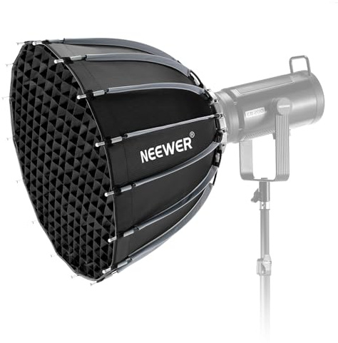 NEEWER Basics Parabolic Softbox Kit, 21.7 Quick Release Bowens Mount Soft Box Light Diffuser Compatible with Godox Compatible with Aputure 600d Studio Photography Video Recording Lighting, NS36P