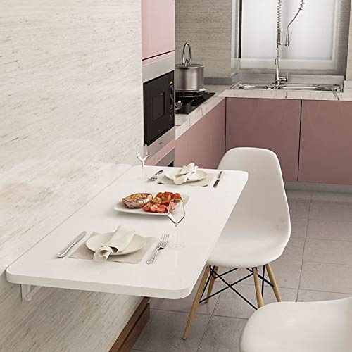 Table murale pliable pour économiser de l'espace - Bureau suspendu pour la maison, le bureau, la chambre à coucher, la salle de bain ou le balcon - Table murale pliable polyvalente pour petits espaces