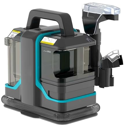 Pulitore portatile per tappeti 450 W Handheld Sofa Stain Striker 1.08L+0.8L Lavatrice Bagnata Aspirapolvere Portatile Compatto Macchina di Pulizia con 2 Spazzole per Animali Domestici Scale Sedile