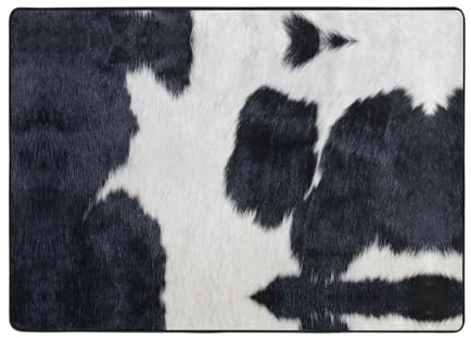 Tappeto moderno per interni, in pelle bovina, per camera da letto e soggiorno, extra morbido e confortevole, perfetto per pavimenti in legno duro, 203 x 147 cm