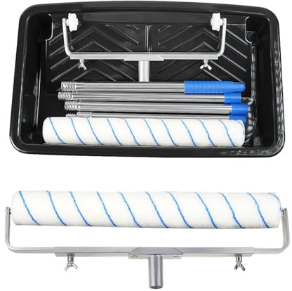 Farbroller-Set, Farbrollen und Tabletts, 2 Stück, 45,7 cm Farbroller | Farbroller-Verlängerungsstange, Walzen-Sets zum Malen, lange Farbrolle zum Streichen von Wänden, Decken, Türen
