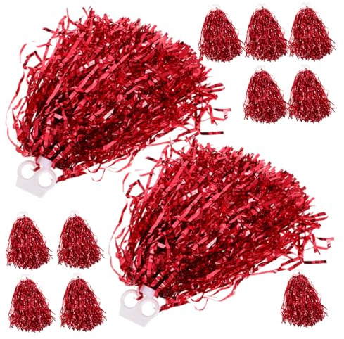 Hemobllo 12 Pièces Pompons de Cheerleading Légers et Colorés pour Équipes de Danse et Événements Sportifs Accessoires de Spectacle Résistants pour Performances Extérieures et Célébrations