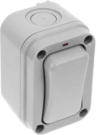 Genérico Interruptor de Luz Ip66 para Exterior Pulsador de Pared Luz Integrada Color Gris Oscuro Resistente Intemperie para Montaje Muro Exterior