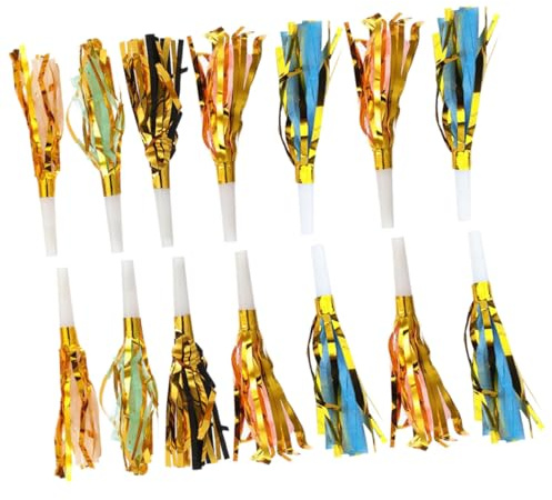 Garneck Matracas para Fiestas Infantiles 30 Piezas Flecos Metálicos Multicolor, Silbatos de Reventones para Cumpleaños y Eventos, Decoración Alegre y Divertida Adultos