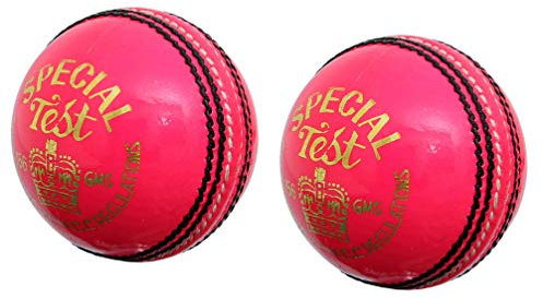 CW Specialtest rosa cricketboll rosa läder cricketboll läder cricketboll kork inre match kvalitet turneringsboll 4 stycken hård boll vattentät läder paket med 12