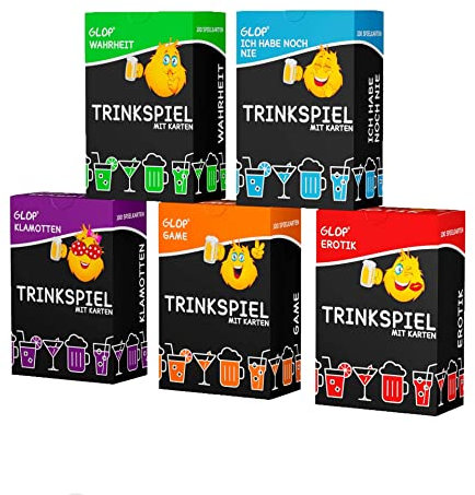 Glop 500 Spielkarten - Trinkspiel - Spiele für Erwachsene - Trinkspiele - Partyspiele - Splielabend - Witziges Spiel - Saufspiel - Kartenspiel - Lustige Geschenke - Trinkspiele für Erwachsene
