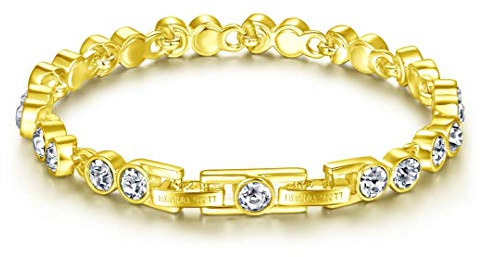 Lisandra Scott Strahlendes Shiny Deluxe Tennis Armband mit funkelnden Steinen I Tennisarmband für Damen, Frauen und Mädchen I Damenarmband Schmuck in echter Juweliersqualität
