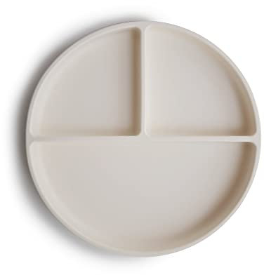 mushie divisée Assiette à Ventouse en Silicone | Sans BPA | Accessoires pour Bébé, Jeunes Enfants Garçons et Filles | Passent au Lave-Vaisselle et au Micro-Ondes | (Ivory)