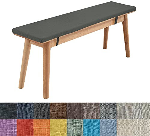 WTHYGB Bankauflage Bankkissen 120 X 40 X 5CM Waschbare Rutschfestes 5CM Dickes Gartenbank Sitzkissen mit Abnehmbarem Bezug, Stuhlkissen für Garten Terrasse Esszimmer Küche, 148 Größen (Dunkelgrau)