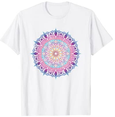 Boho Spiritualität Yoga Meditation Buntes Mandala T-Shirt
