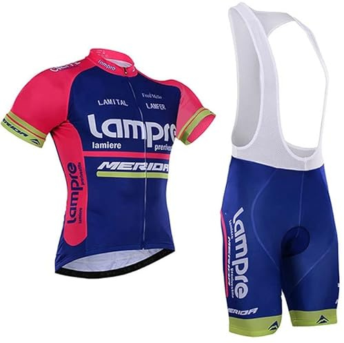 SGCIKER Retro team cykling jersey set för män, sommar cykelskjorta MTB cykelkläder haklapp kort kit 9D geldyna, Retro set 4, L