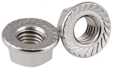 M10 X 1,25 Mutter M10 X 1,25 Flanschmutter Eisen Chrom 10 Stück Feingewinde Sechskant Sechskantmutter Flanschmuttern Befestigungselement mit Pad