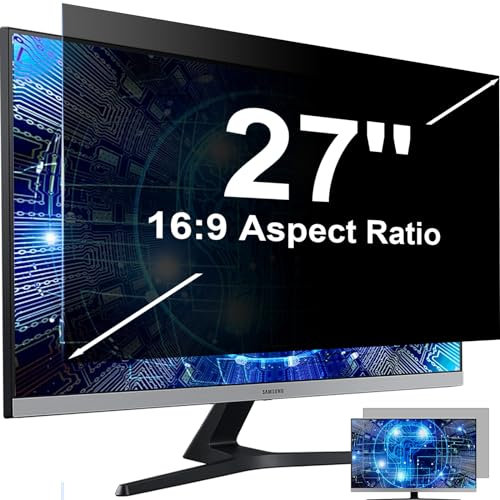 Mamol 27 Pouces Filtre de Confidentialité Premium Aspect 16:9, Amovible Film Ecran Ordinateur Confidentialité Portable, Protection d'écran PC pour 27 Pouces 16:9 Moniteur Widescreen Computer