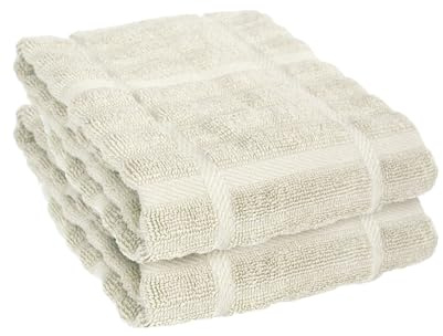 All-Clad Solid Kitchen Towels: Highly Absorbent, Super Soft Long Lasting - 100% Cotton, 17x30 Tea Towels for Cleaning & Drying Dishes, Pans, Glassware, or Countertops, (2-Pack), Almond