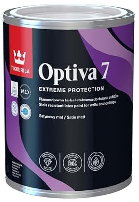 TIKKURILA Wandfarbe Deckenfarbe Graue Wandfarbe Graue Deckenfarbe Optiva Satin Matt Deco Grey Dark 0,9L