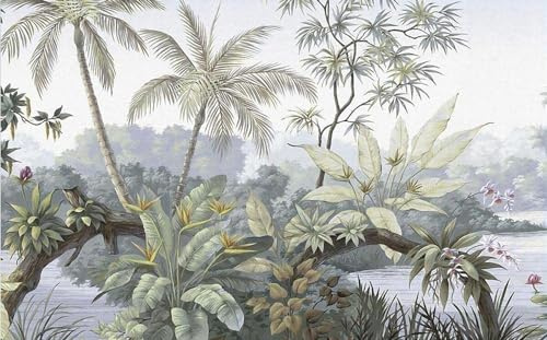 Papel Pintado 3D Retro De La Selva Tropical Papel Tapiz Fotomurales Moderno Murales -326404 430x300cm