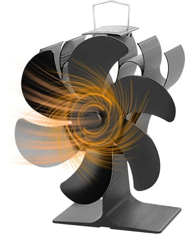 Ventilateur de cheminée à 6 pales, ventilateur de poêle avec télécommande, ventilateur à commande thermique pour poêles à bois et cheminées, fonctionnement silencieux