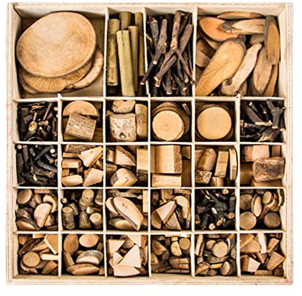Oshhni Rodajas de Madera Naturales para Manualidades y decoración del hogar, 28 Rejillas, Individual