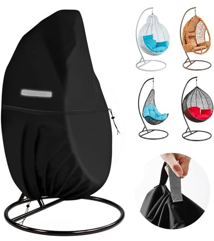 MEYAGOT Housse de chaise suspendue, housse de chaise suspendue, housse de chaise à bascule pour chaises suspendues, housse de protection anti-poussière 115 cm x 190 cm (noir)