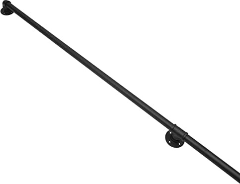 Handlauf for Treppen, Schwarz Industrieschmiedeeisen Rohr Banister Treppengeländer Innen und Außen, Matte Black Metal Treppe Treppengeländer im industrial Loft Design (3 Sektionen 12 Fuß)