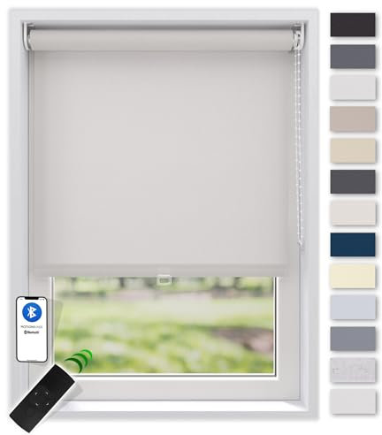 EFIXS Sonnenschutz Rollo, transparent, Breiten: 40-240, Höhe bis 275 cm, Hier 85 x 275 cm (BxH), Weiss, Blendschutz, Kettenzug, Springrollo, Motor