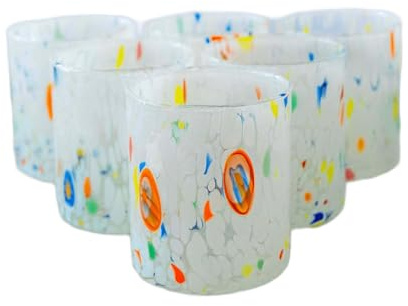 MurArt Lot de 6 verres de 300 ml, collection Tower en verre soufflé à la main, fabriqué en Italie