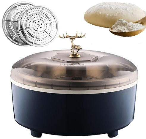 Fermentador de masa de 5 litros,máquina de fermentación doméstica con cubierta antipolvo,control de temperatura ajustable de 28-65 °C y sincronización de 24 horas,revestimiento de acero inoxidable 304