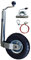 KATSU Rueda Jockey 48 mm con 10 Neumático de Goma con Soporte y 1m Cable de Acero Inoxidable para Coche Remolque Caravana Acoplamientos Acero Galvanizado