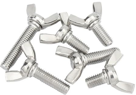 5 teile/los Flügelschrauben M6 M8 M10 Handfestziehen Flügelkopf Rändelschrauben 304 Edelstahl L: 16-100mm(20mmx5pcs,M6)