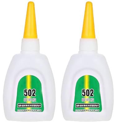 Generic 502 Sekundenkleber, schnell trocknender Spezialkleber, schnell trocknender Cyanacrylat, starker Klebstoff, schnelle Bindung, Leder, Gummi, Metall usw., für den täglichen Gebrauch im Büro