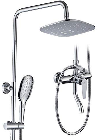 Set Doccia Rubinetto del Bagno Soffitto o Parete Braccio Doccia Deviatore Miscelatore Set doccetta Portatile con soffione Doccia RIAN