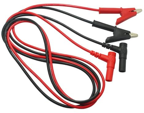 JZK 2PCS 1m 1000V 10A Alligator Clips Electrical Test Leads, Multimeter Test Leads, 4mm Banana Plug to Crocodile Clip Cable, Black and Red
