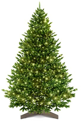 ArtiTree Künstlicher Weihnachtsbaum 180 cm – 100 % Spritzguss Nordfichte mit LED | Premium Tannenbaum naturgetreu inkl. FSC-Holzständer & Aufbewahrungstasche
