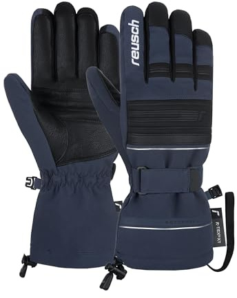 Reusch Skihandschuhe für Herren & Damen | warm & wasserdicht | Softshell | winddicht & atmungsaktiv, Winterhandschuhe mit Ziegenleder, für Ski, Outdoor & Freizeit, Größe 7-12, Conan R-TEX XT