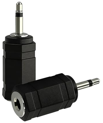SPTSSWET 2 Stück 2,5 mm Male Mono Auf 3,5 mm Female Mono Adapter für 3.5mm Autoradio Mikrofon, Kompatibel mit Logitech Harmony Hub IR Blaster IR Emitter Extender IR Repeater