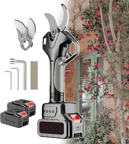 FANYING Forbici elettriche da potatura, Diametro di Taglio di 45 mm, Forbici elettriche Senza Fili per Giardinaggio con 2 batterie Ricaricabili da 21 V e 4500 mAh