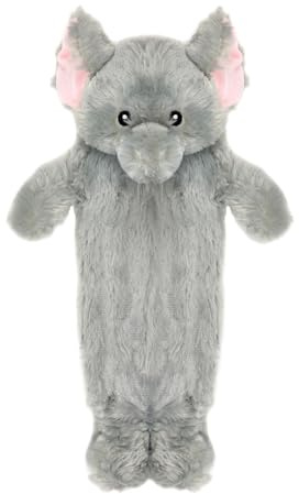A2Z Wärmflaschen, 3D-Tier-Elefant, weicher Plüsch-Fleece-Bezug, 1 Liter, langlebig, auslaufsicher, Gummiflasche, Schmerzlinderung, gemütliche Nächte, Nacken, Rücken, Schulterwärmer, Sofa,